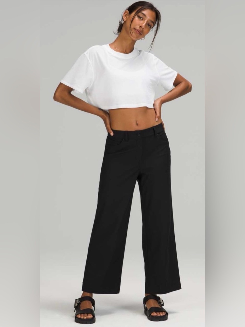 Lululemon City Sleek 5 Pocket Wide-Leg Pants Black Size 30 Athletic Casual Wear